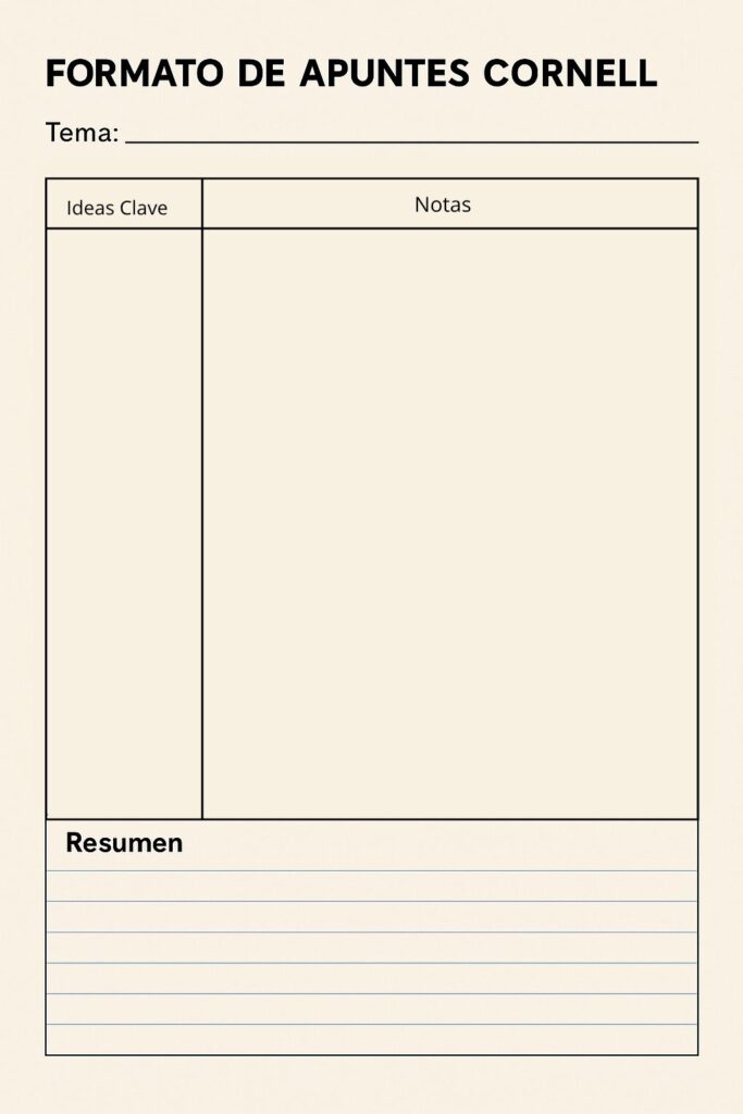 Plantilla base método Cornell
