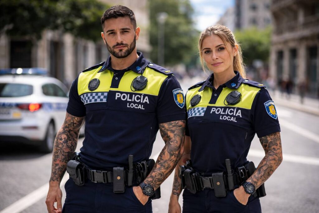 Policias locales con tatuajes