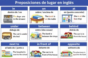 Preposiciones de lugar en inglés: listado con ejemplos