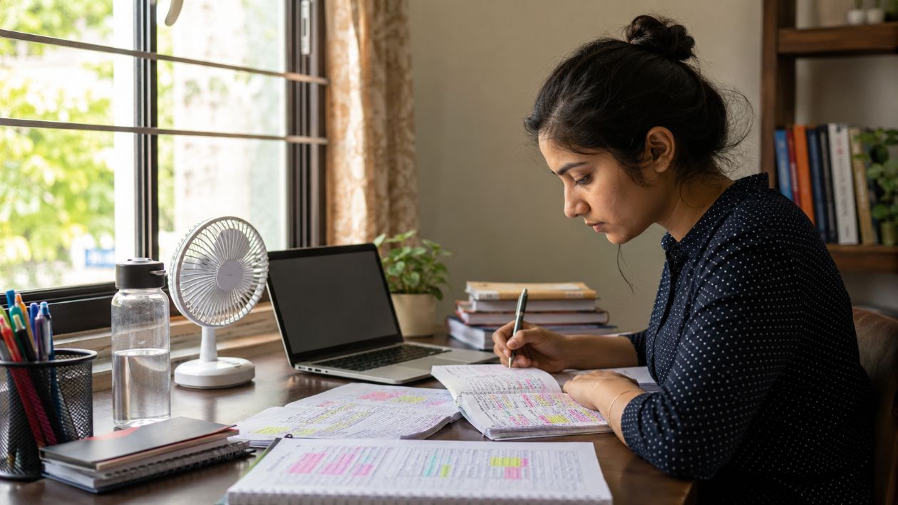 Estudiante de oposición durante el verano